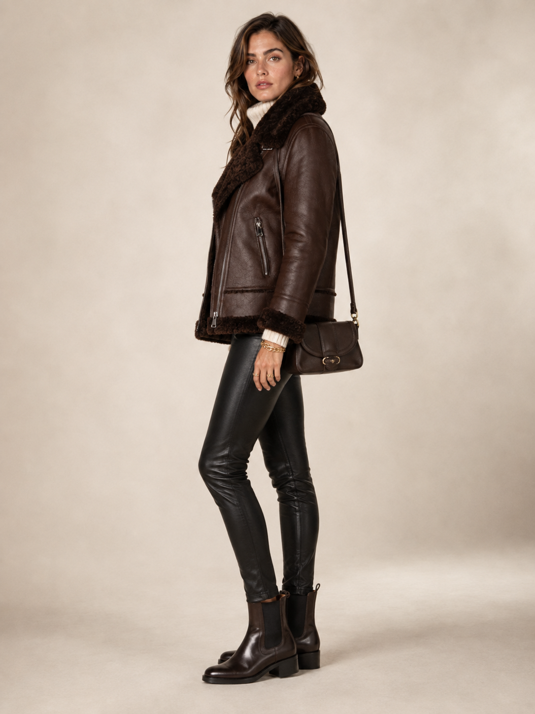 Aviator-Jacke „Urbane Coolness“ Schokobraun