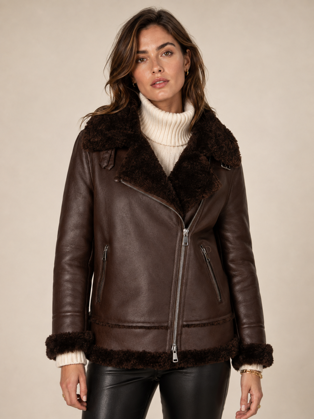 Aviator-Jacke „Urbane Coolness“ Schokobraun