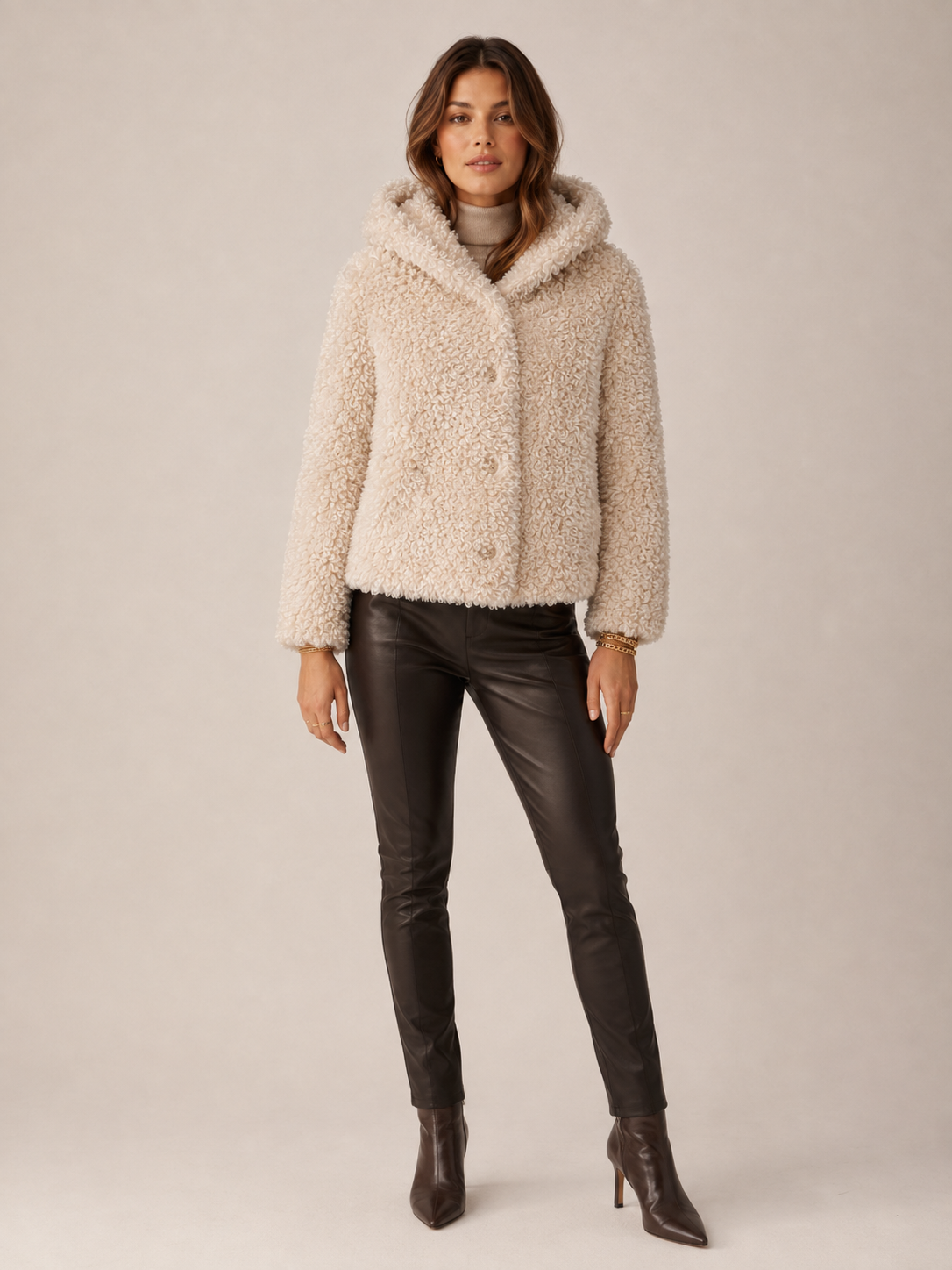 Exklusive Wendejacke „Teddy-Fell“ Beige