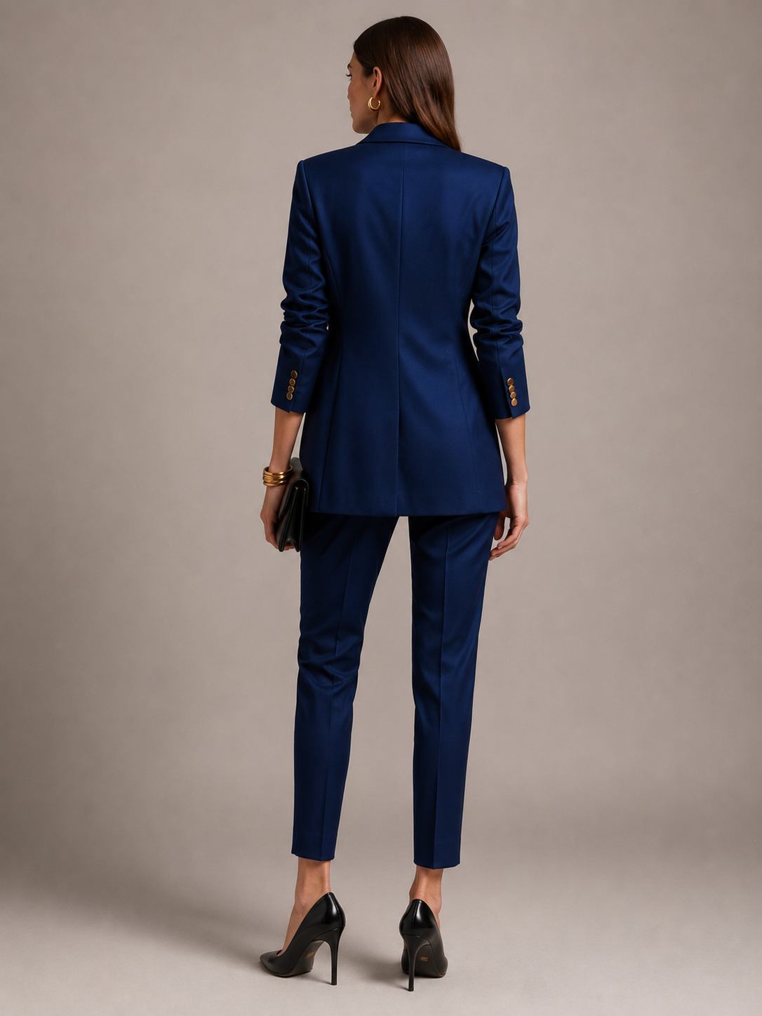 Statement-Wollblazer Dunkelblau