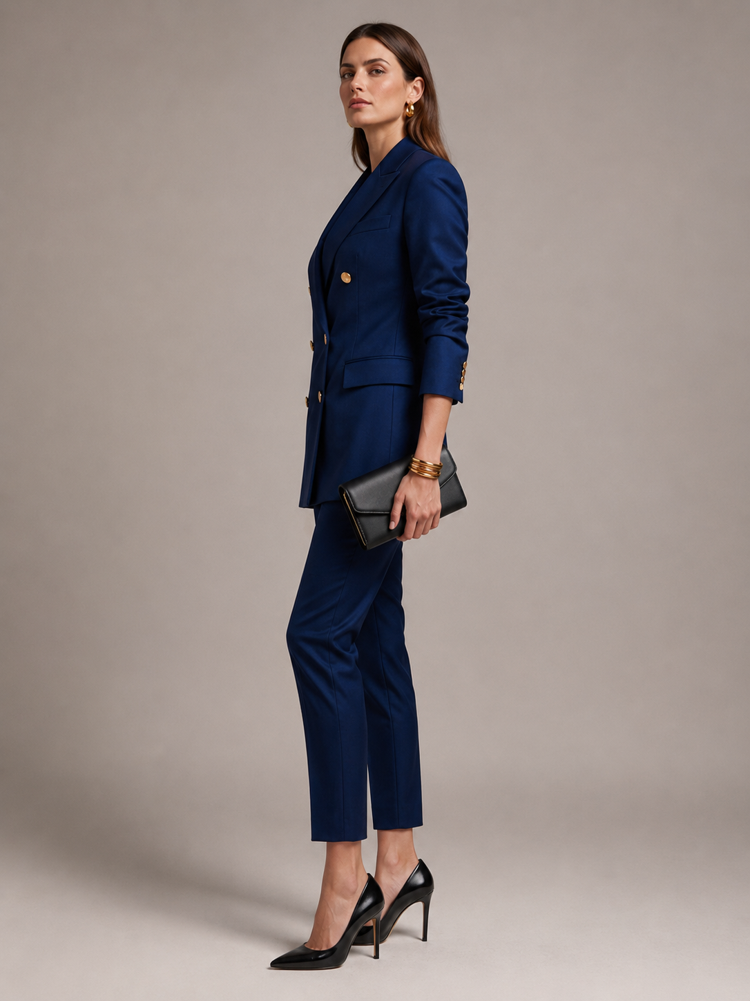 Statement-Wollblazer Dunkelblau