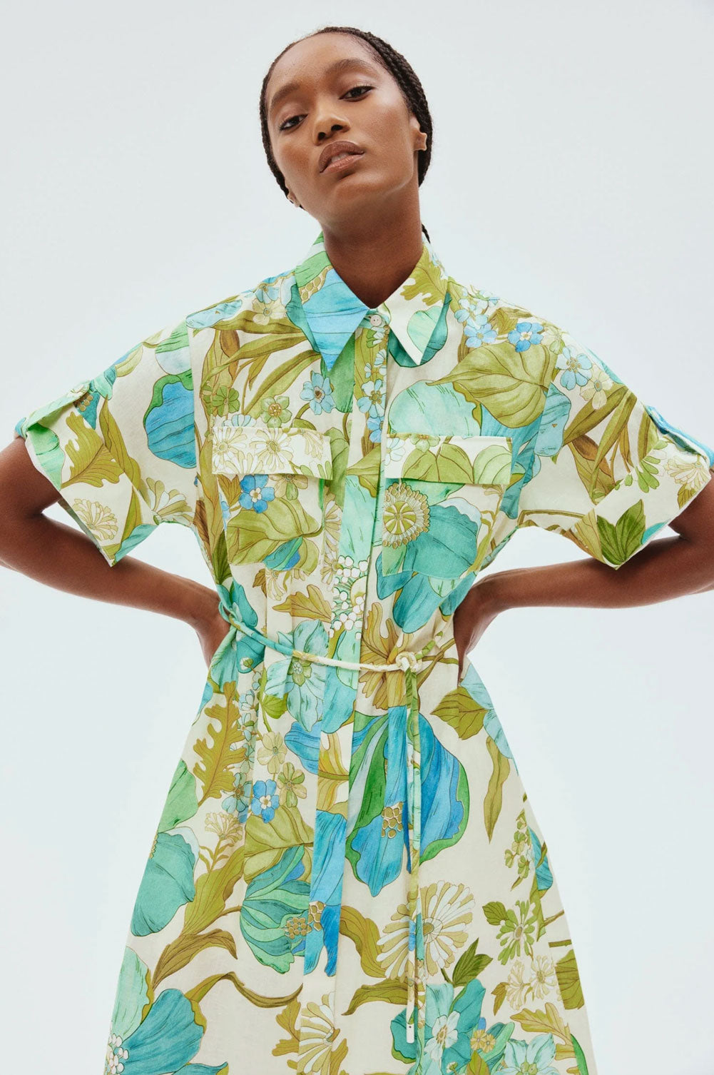 Kleid Grün | Blau | Multicolor