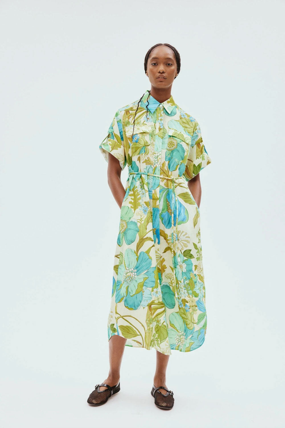 Kleid Grün | Blau | Multicolor