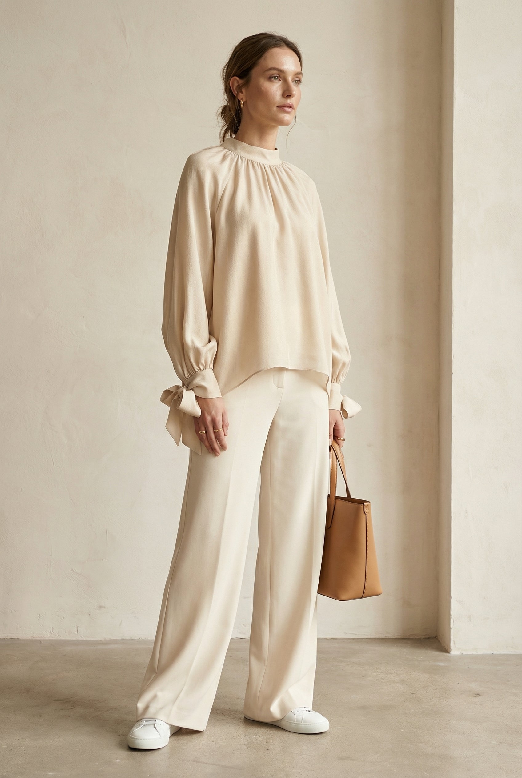 Bluse „Crya“ Beige