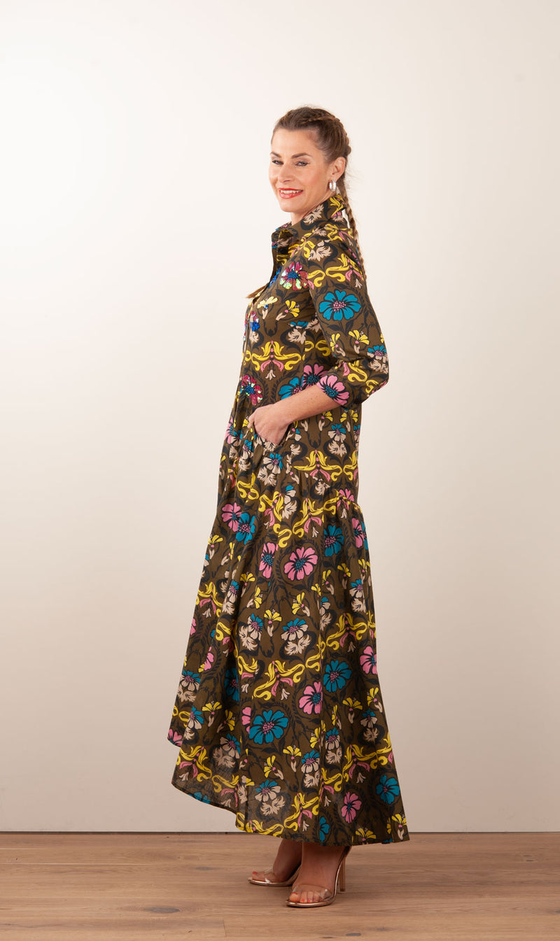 Kleid Oliv | Multicolor