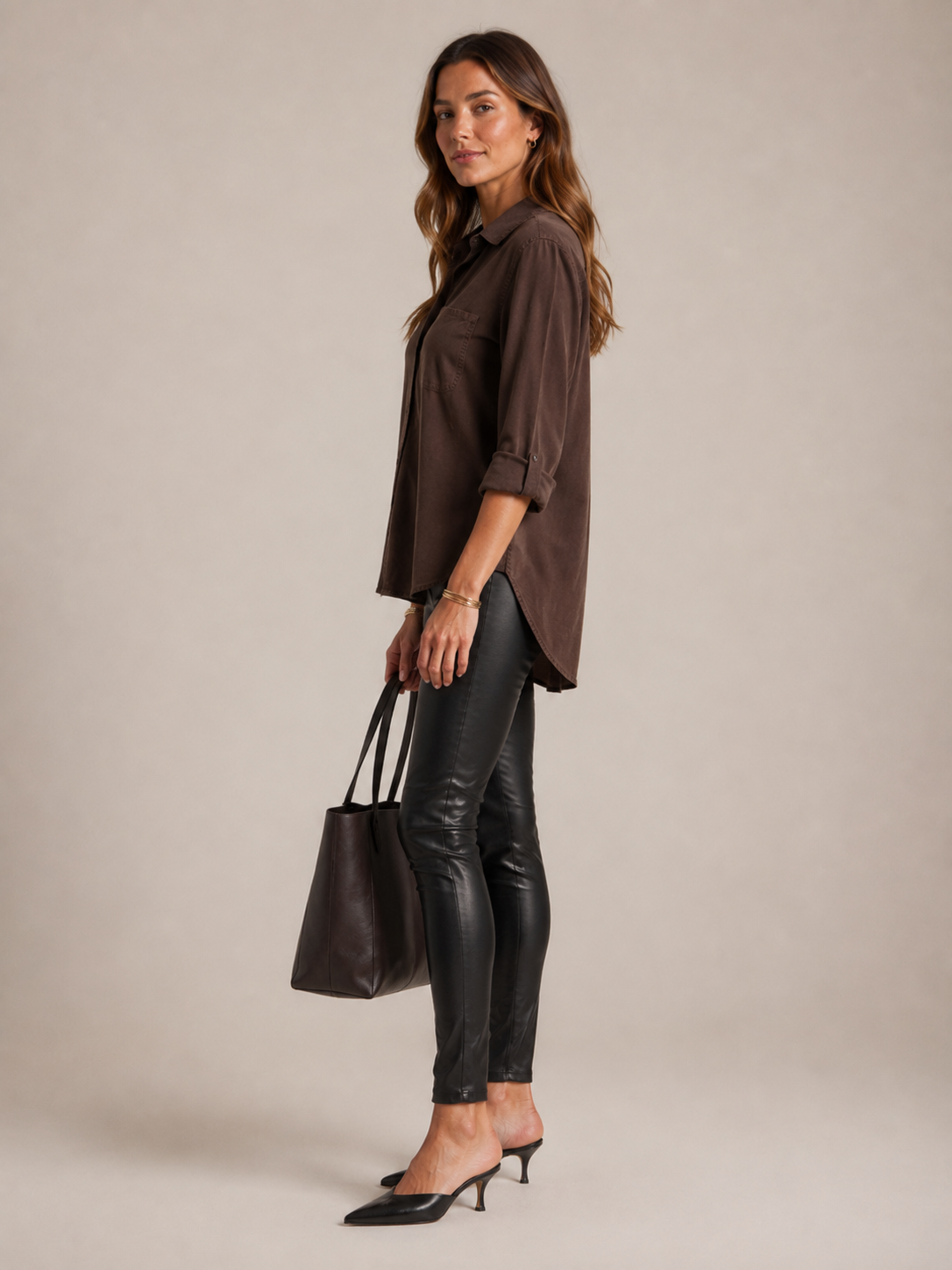 Signature-Hemdbluse Dark Chestnut