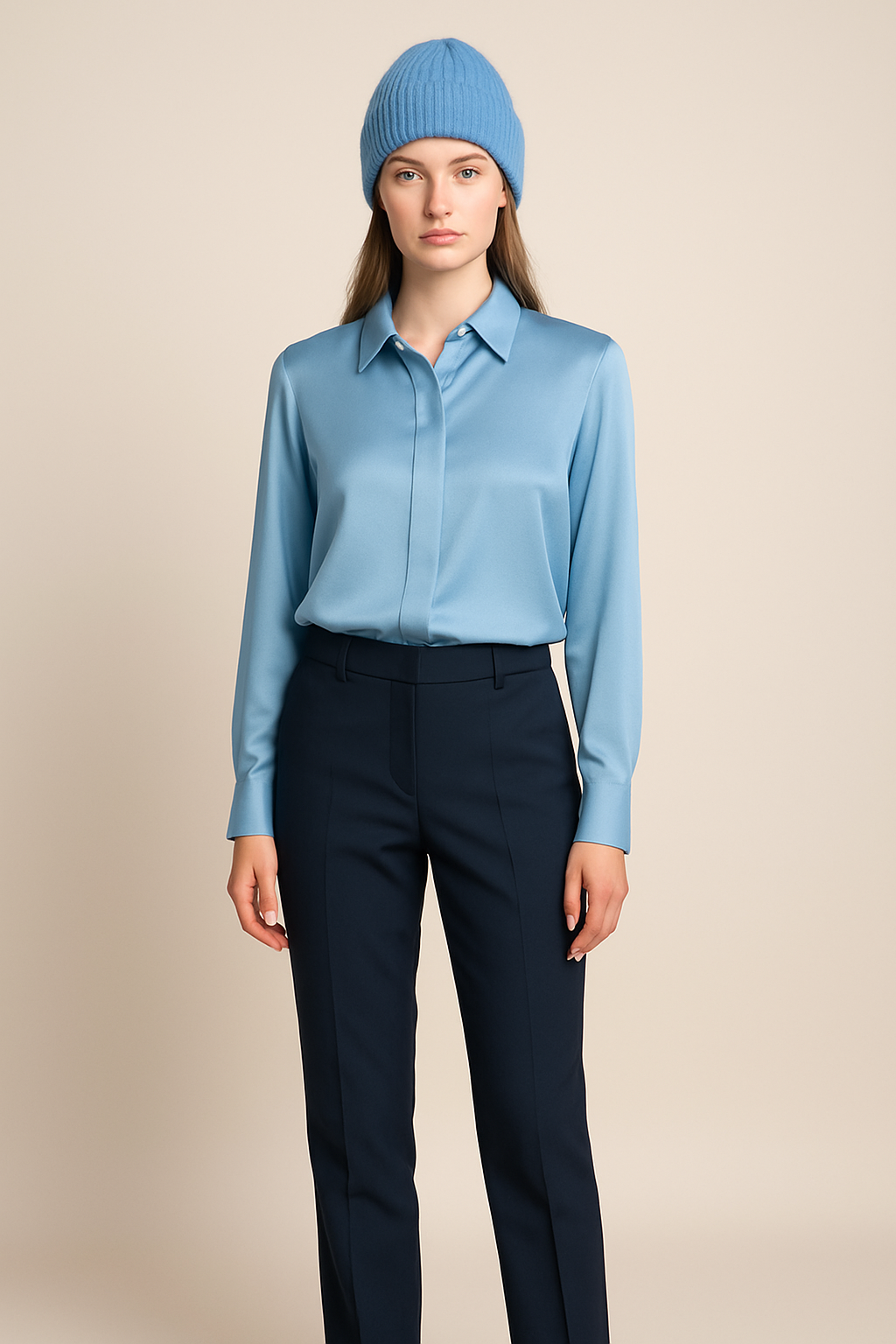 Kaschmir Beanie Hellblau