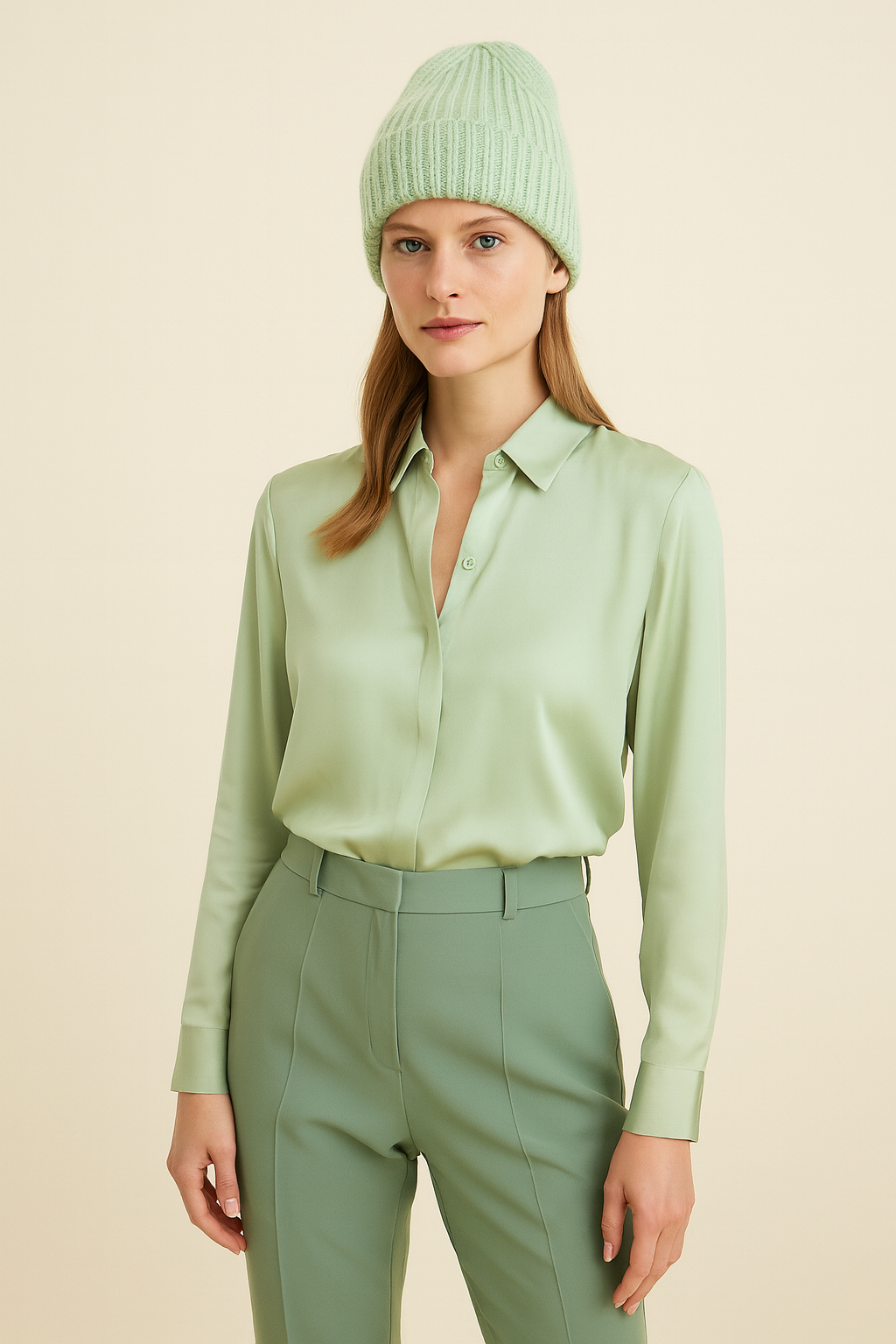 Kaschmir Beanie „Glitzer“ Mint