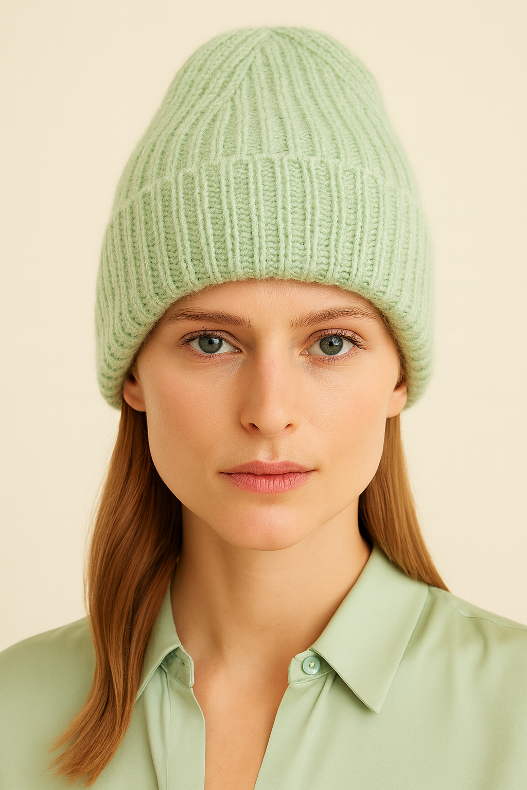 Kaschmir Beanie „Glitzer“ Mint