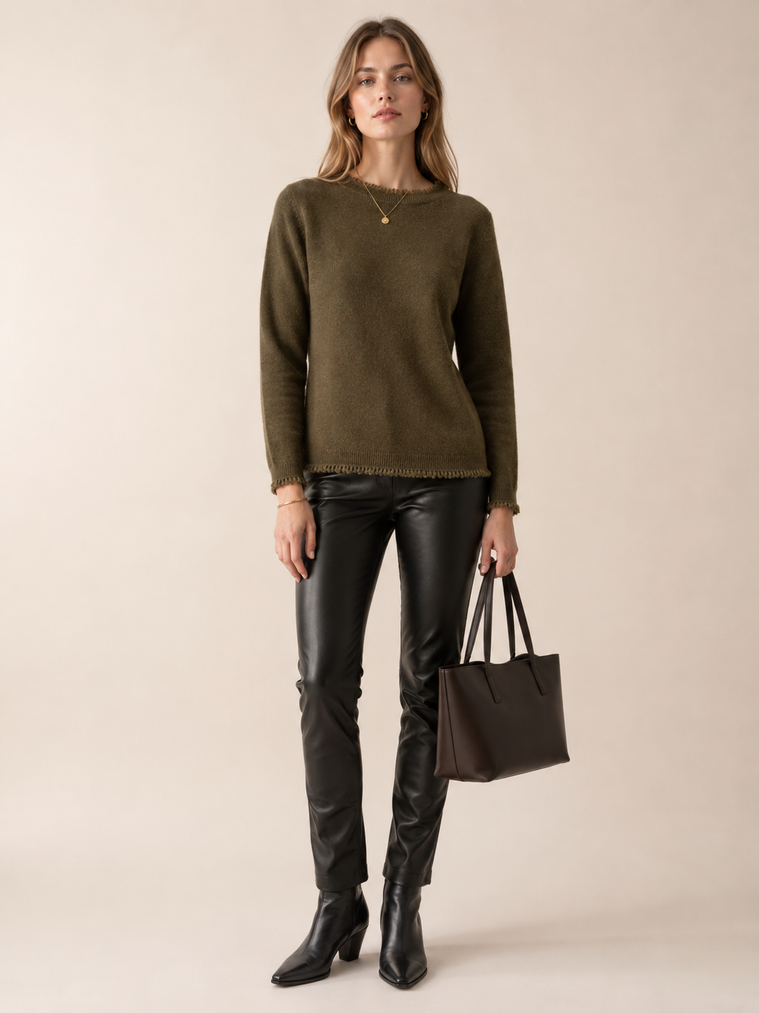 Kaschmir Signature Pullover Oliv