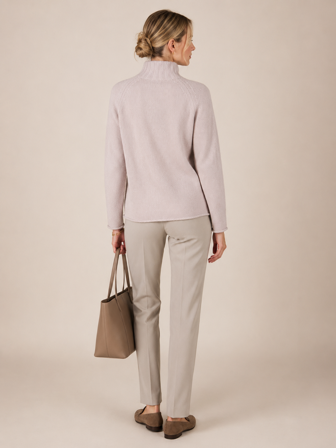 Kaschmir-Pullover pudrigem Hellbeige