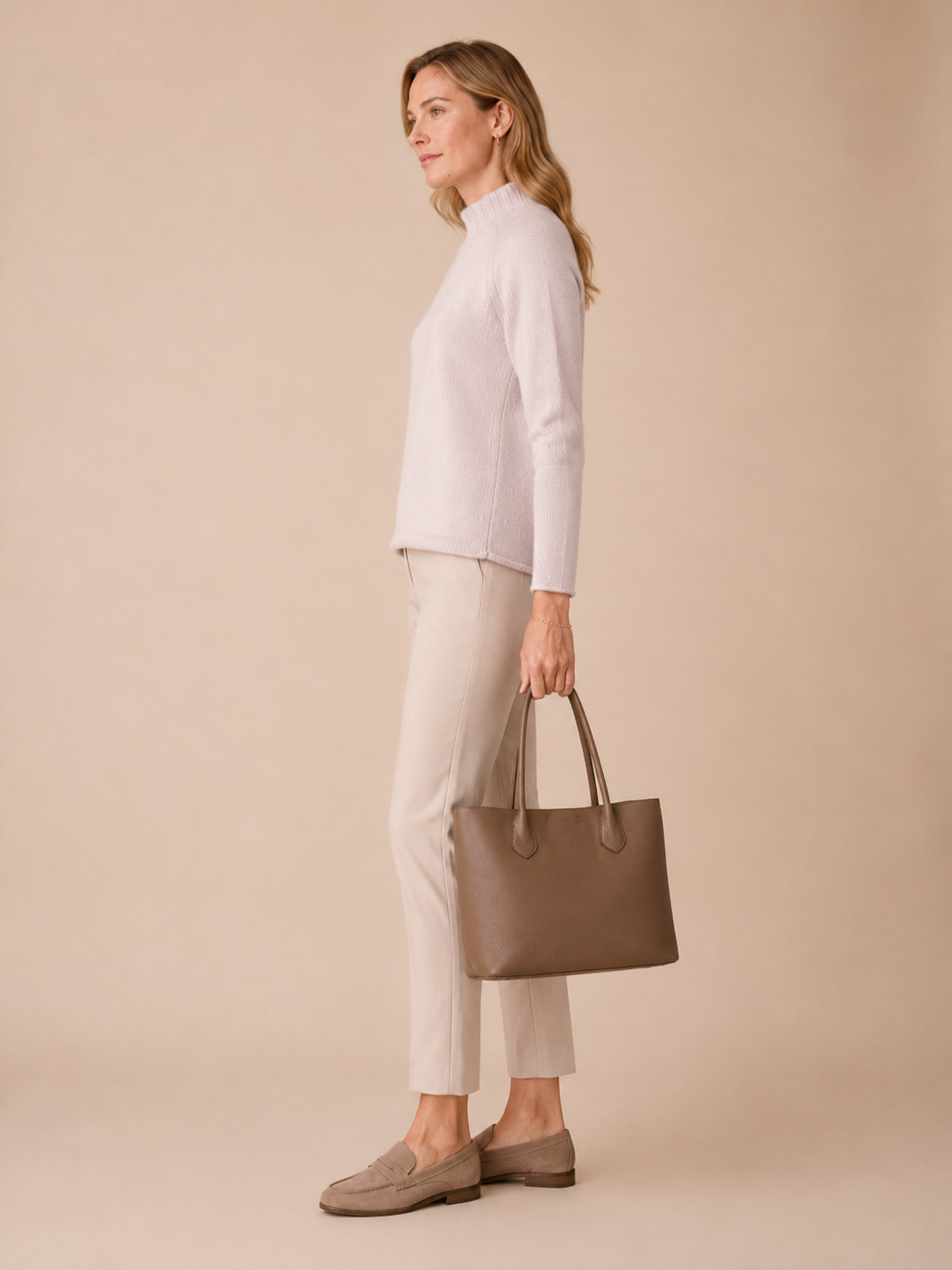 Kaschmir-Pullover pudrigem Hellbeige