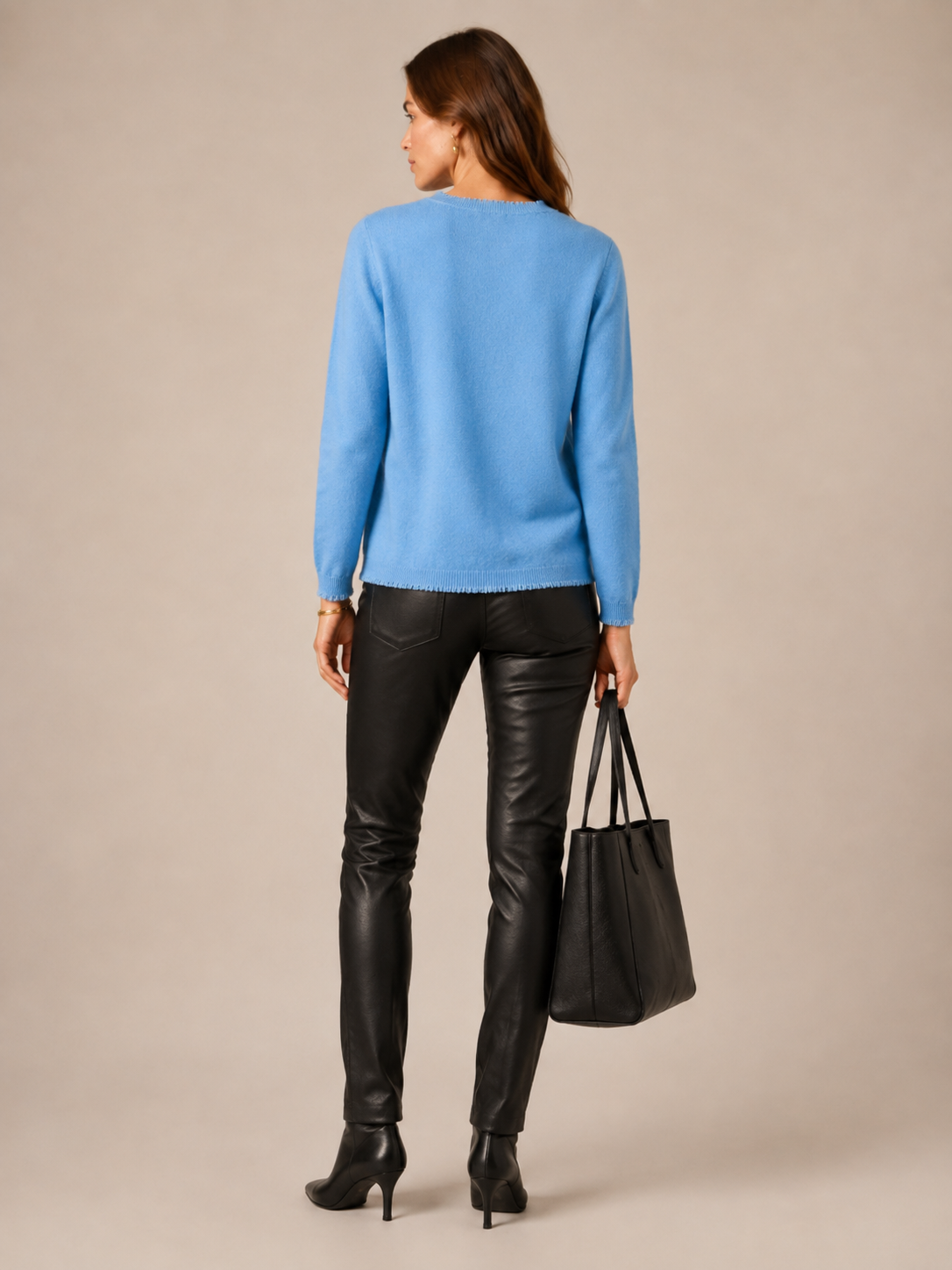 Blossom & Co. Kaschmir Signature Pullover Blau - Textur & Detail