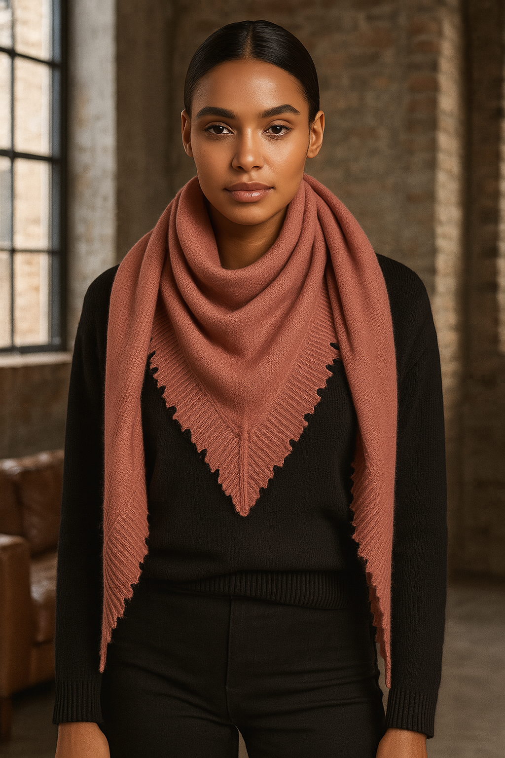 Kaschmir Dreieckstuch Mauve