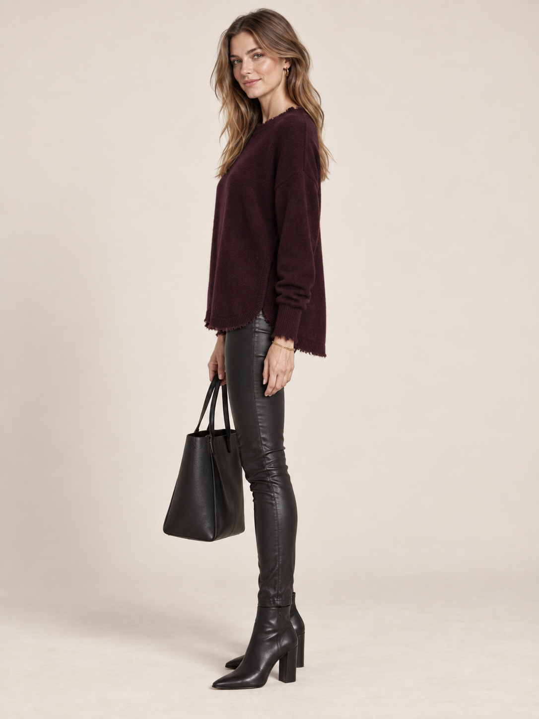 Blossom & Co. Kaschmir Signature Pullover Blackberry - Design-Fokus