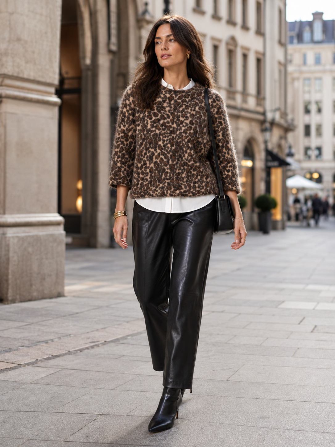 Wilde Eleganz Statement-Pullover „Leoparden-Print“ Braun | Beige