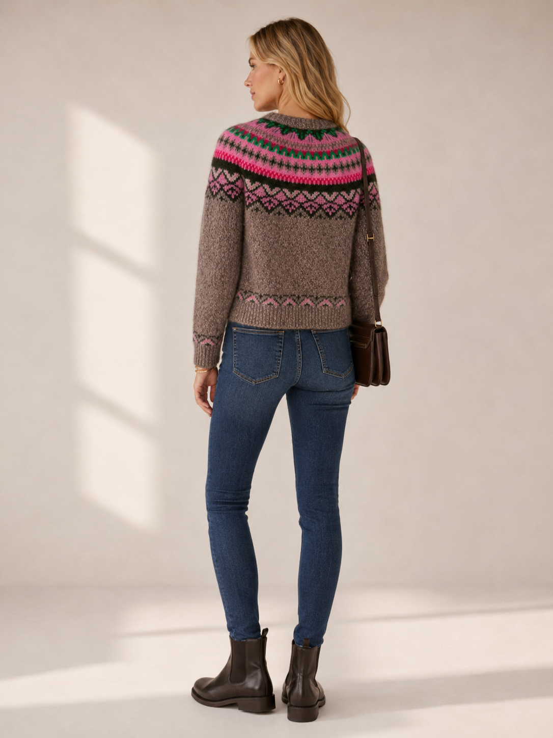 Cardigan „Nordischer Charme“ Meliertes Braun | Multicolor