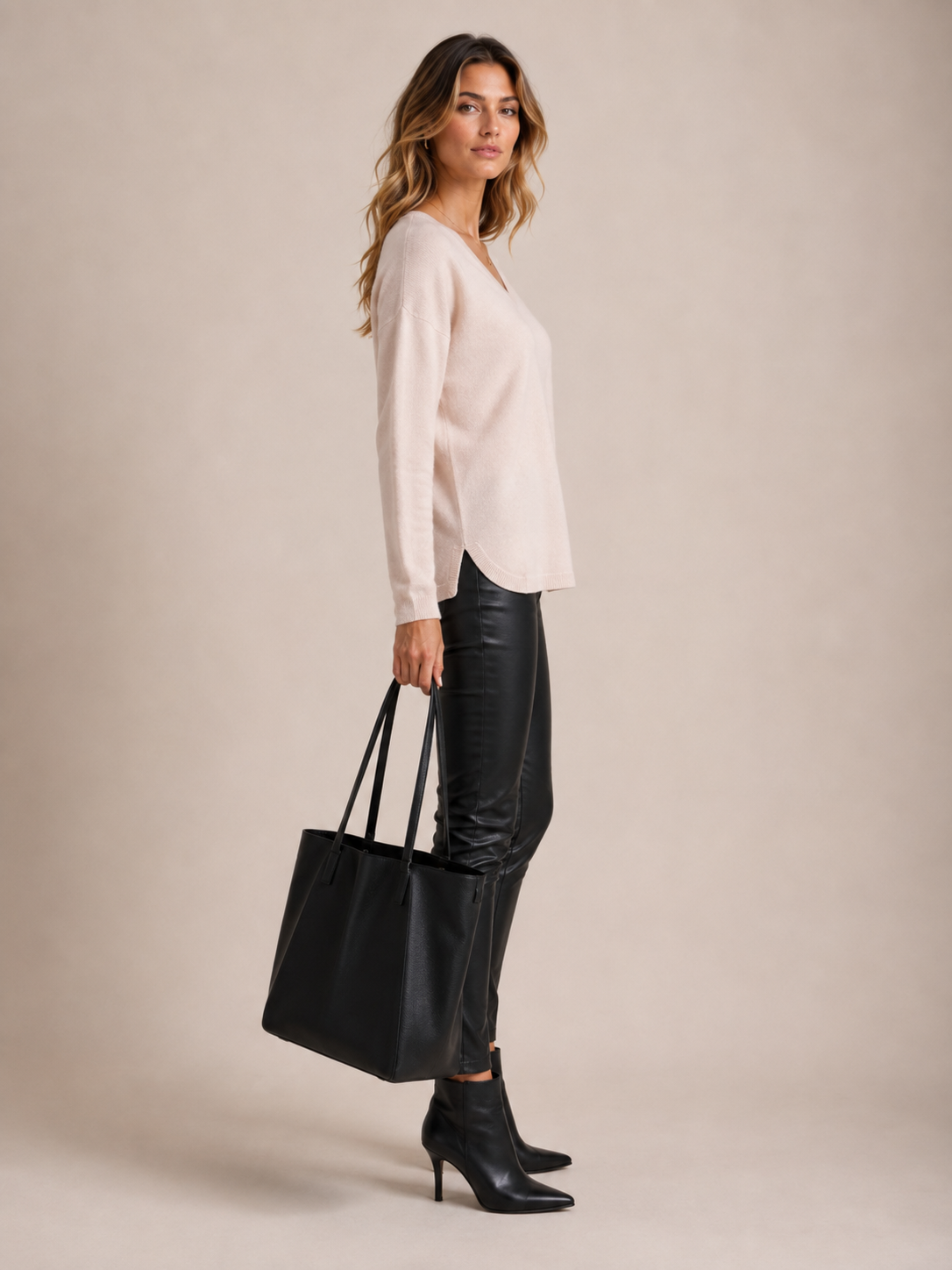 Blossom & Co. Zeitloser Kaschmir-Pullover Creme - Design-Fokus