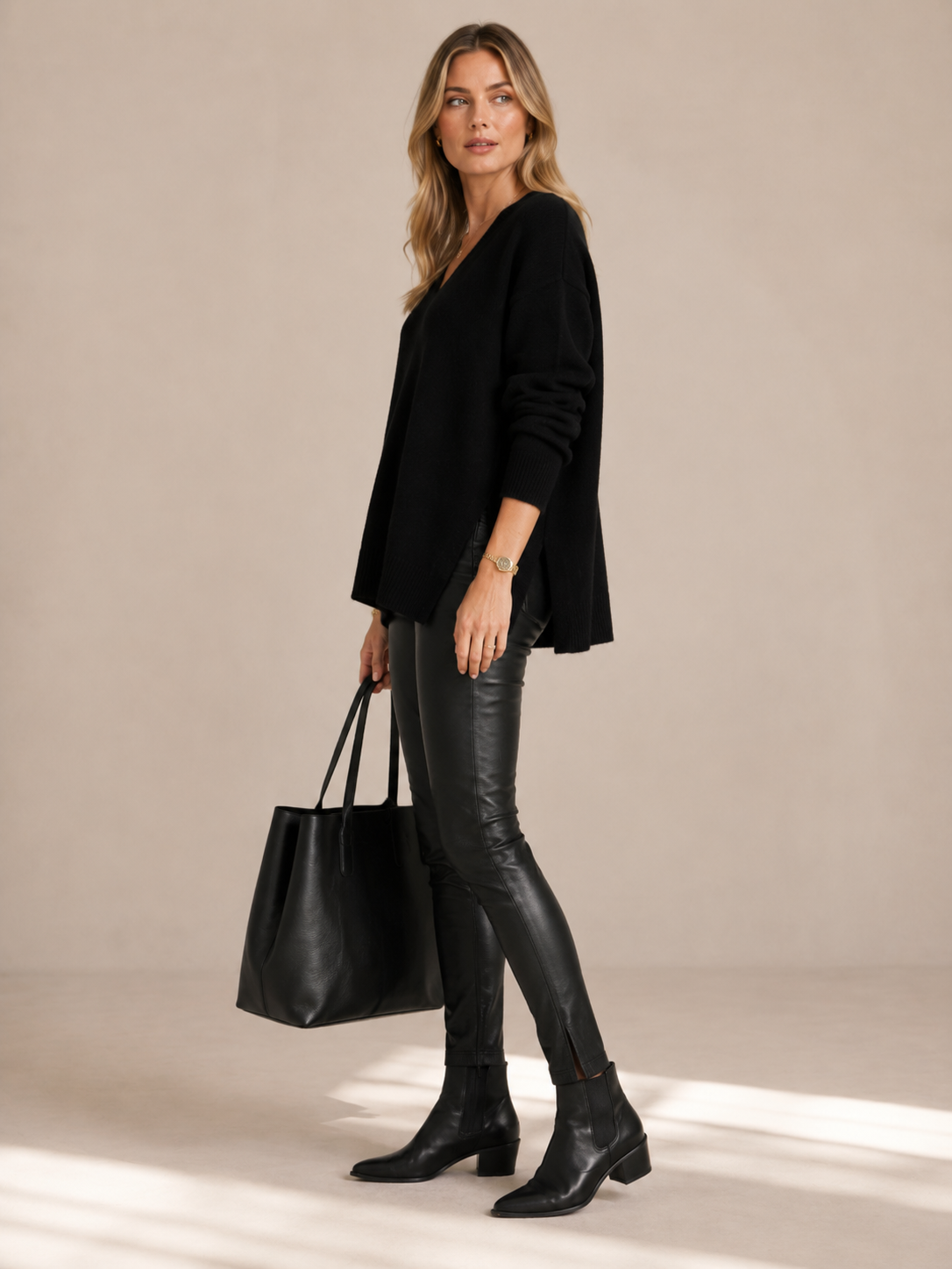 Blossom & Co. Zeitloser Kaschmir-Pullover Schwarz - Design-Fokus