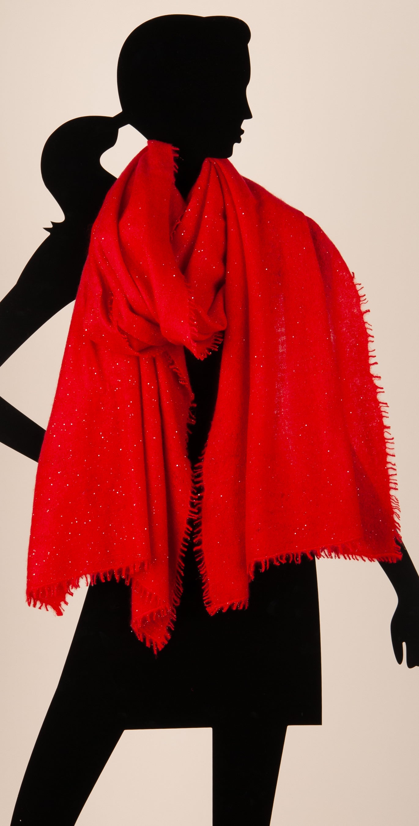 Kaschmir Schal „Lurex“ Rot