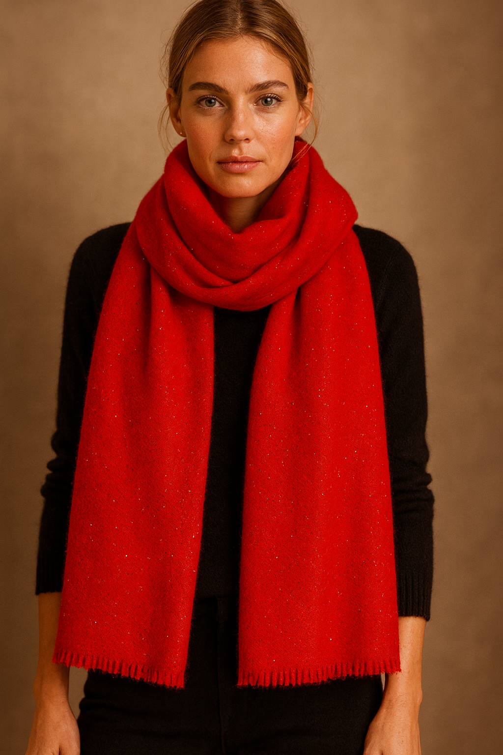 Kaschmir Schal „Lurex“ Rot