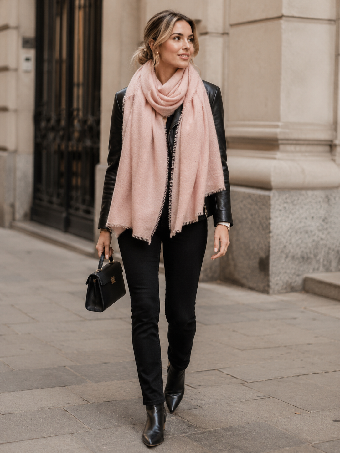 Luxuriöser Schal „Pailletten“ Rosa
