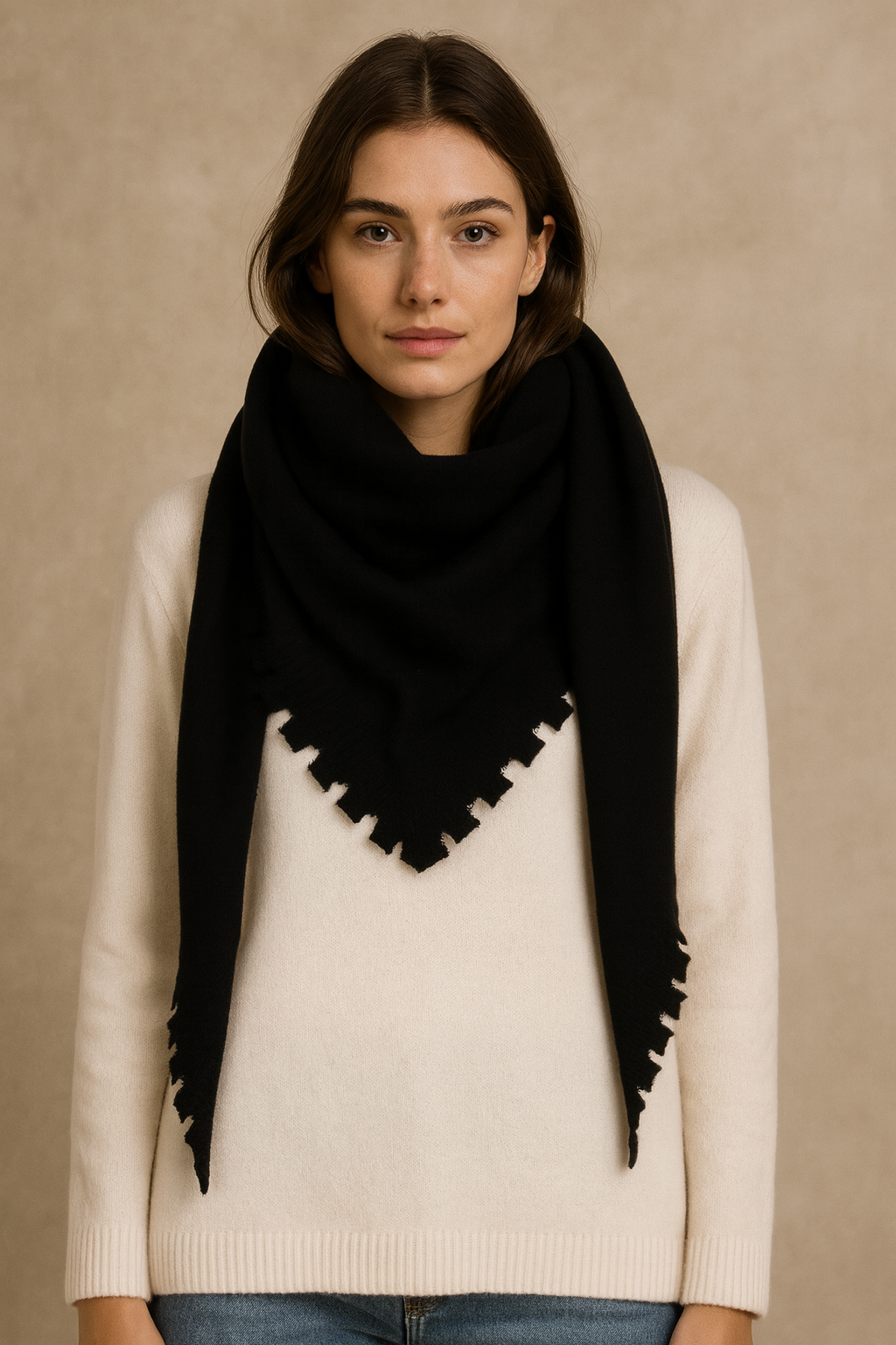 Kaschmir Dreieckstuch Schwarz