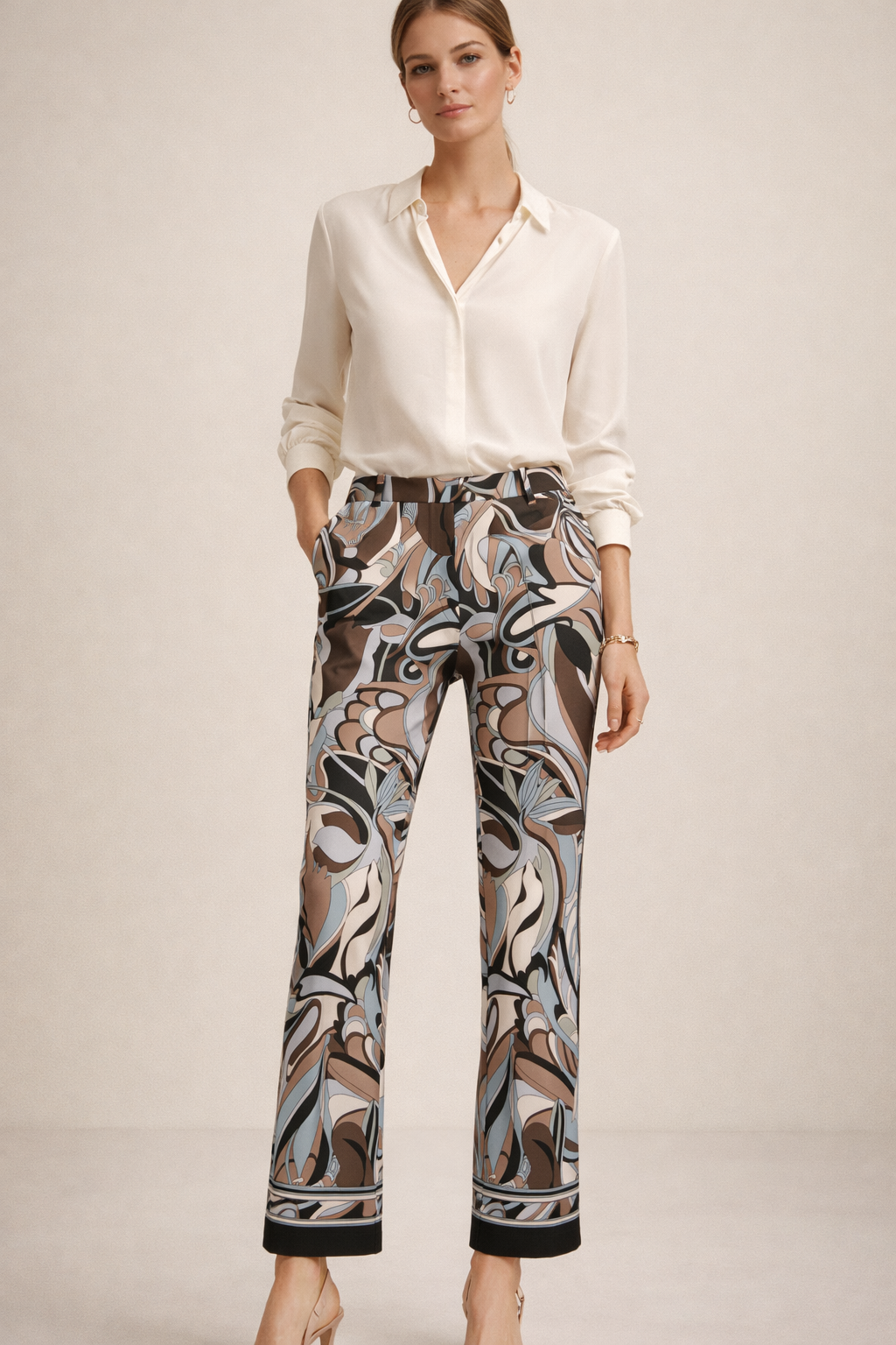 Hose „Francoise“ Braun | Blau | Türkis