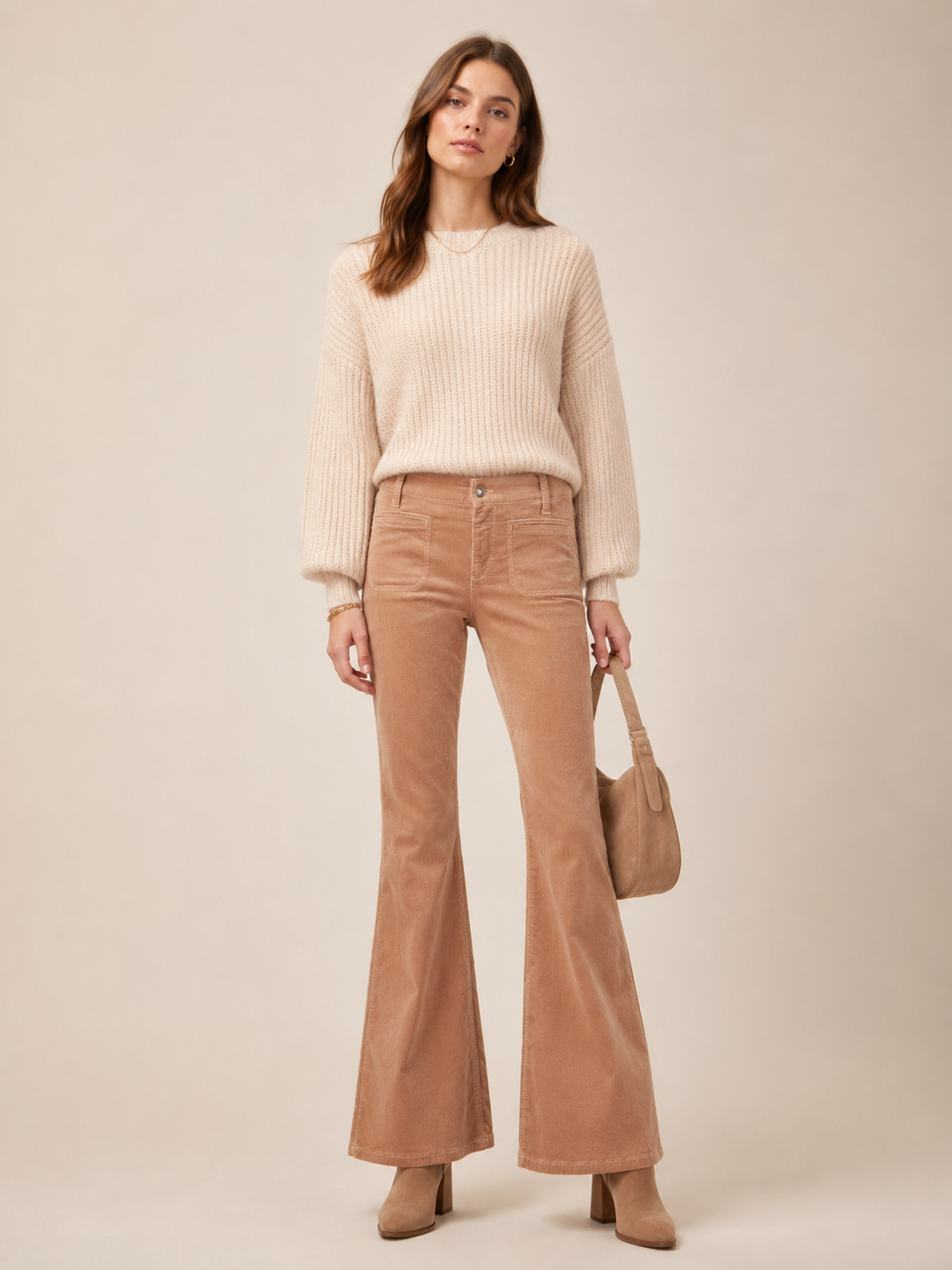 Retro-Charme Cordhose „Tess“ Camel