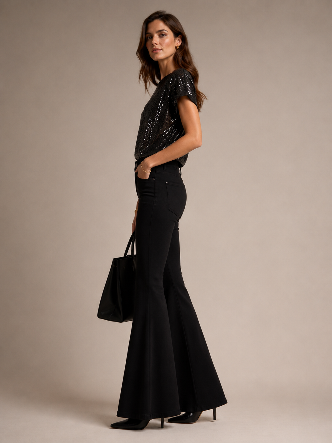 Flared-Hose „Flair“ Schwarz