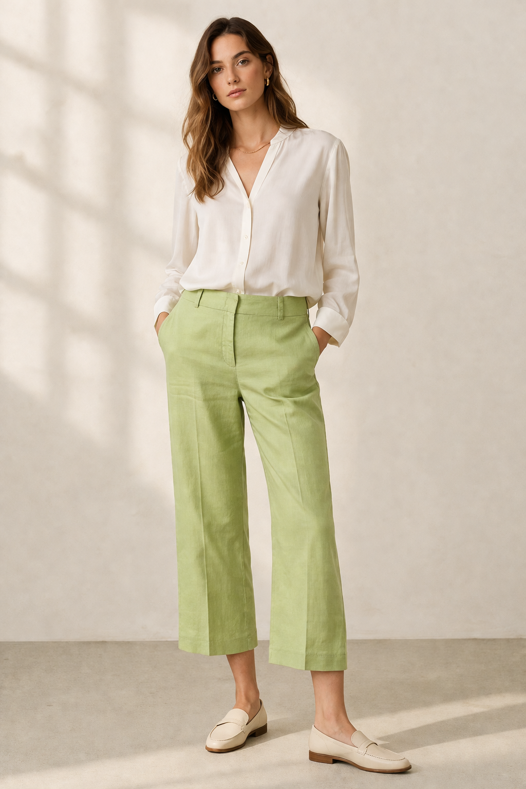 Leinenhose „California“ Lime / Hellgrün
