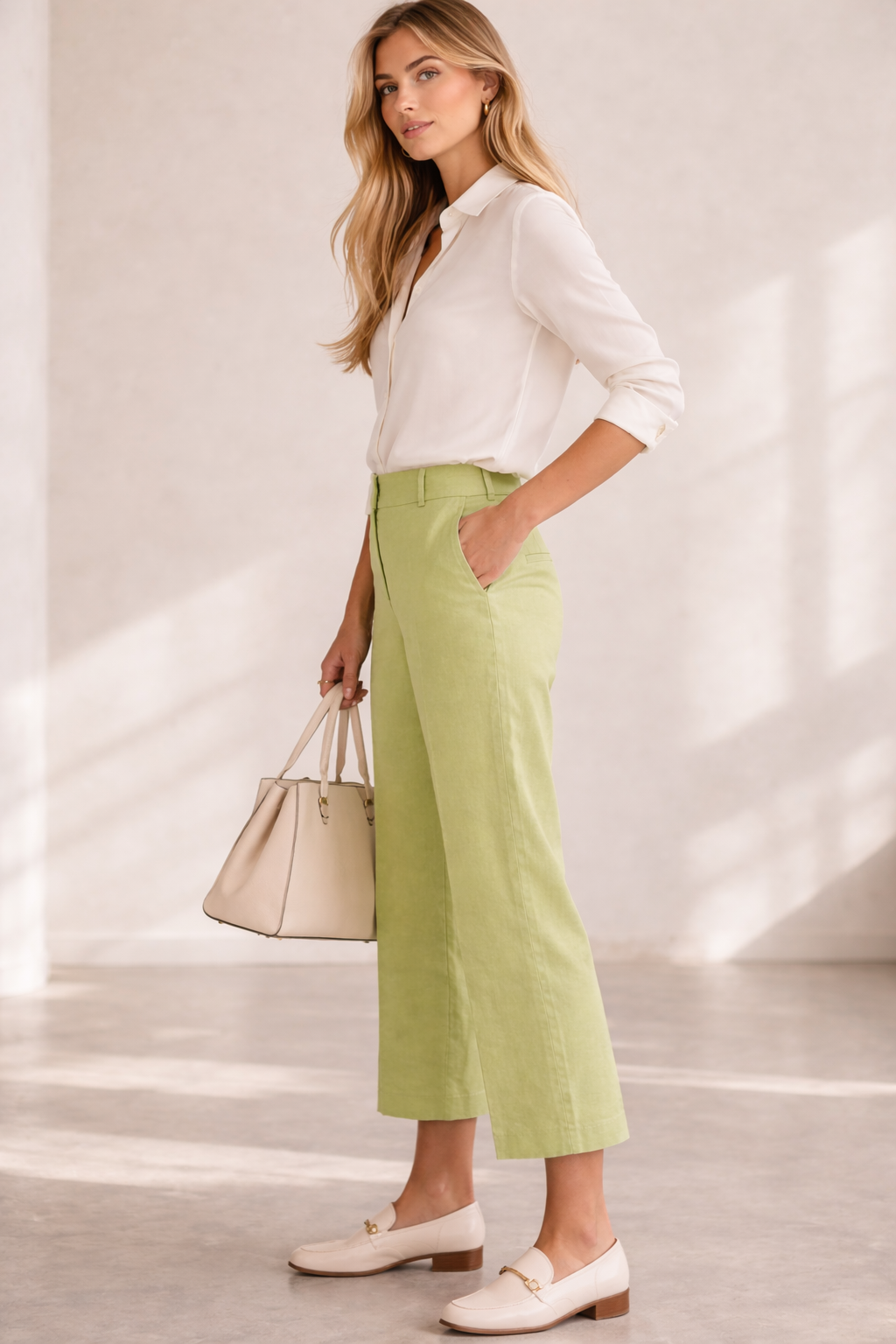 Leinenhose „California“ Lime / Hellgrün