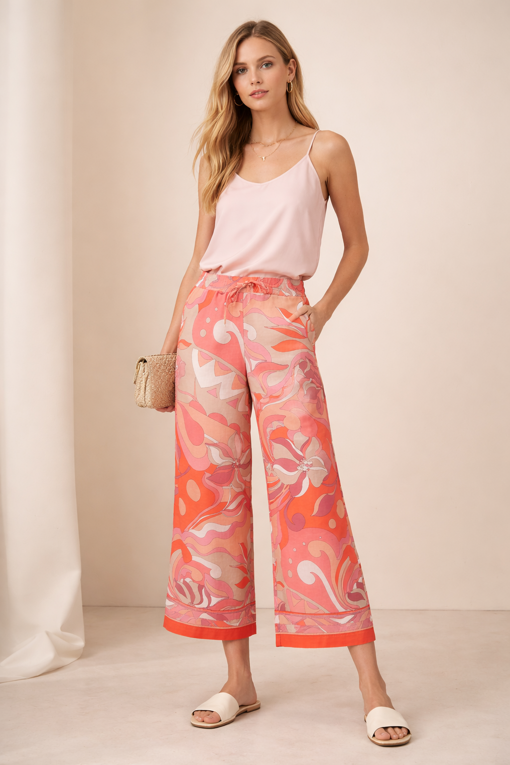 Statement-Culotte „August“ Pink/Taupe/Rosa/Orange