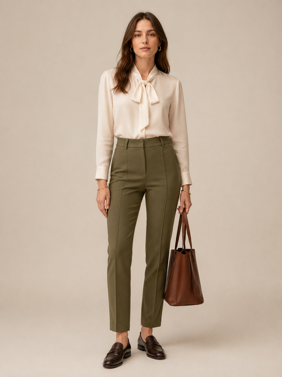 Stilvolle Hose „Farah“ Olivgrün / Khaki