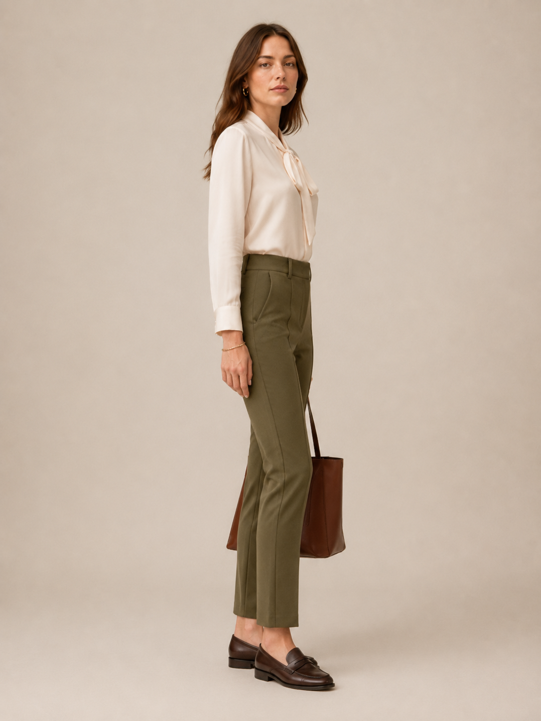 Stilvolle Hose „Farah“ Olivgrün / Khaki