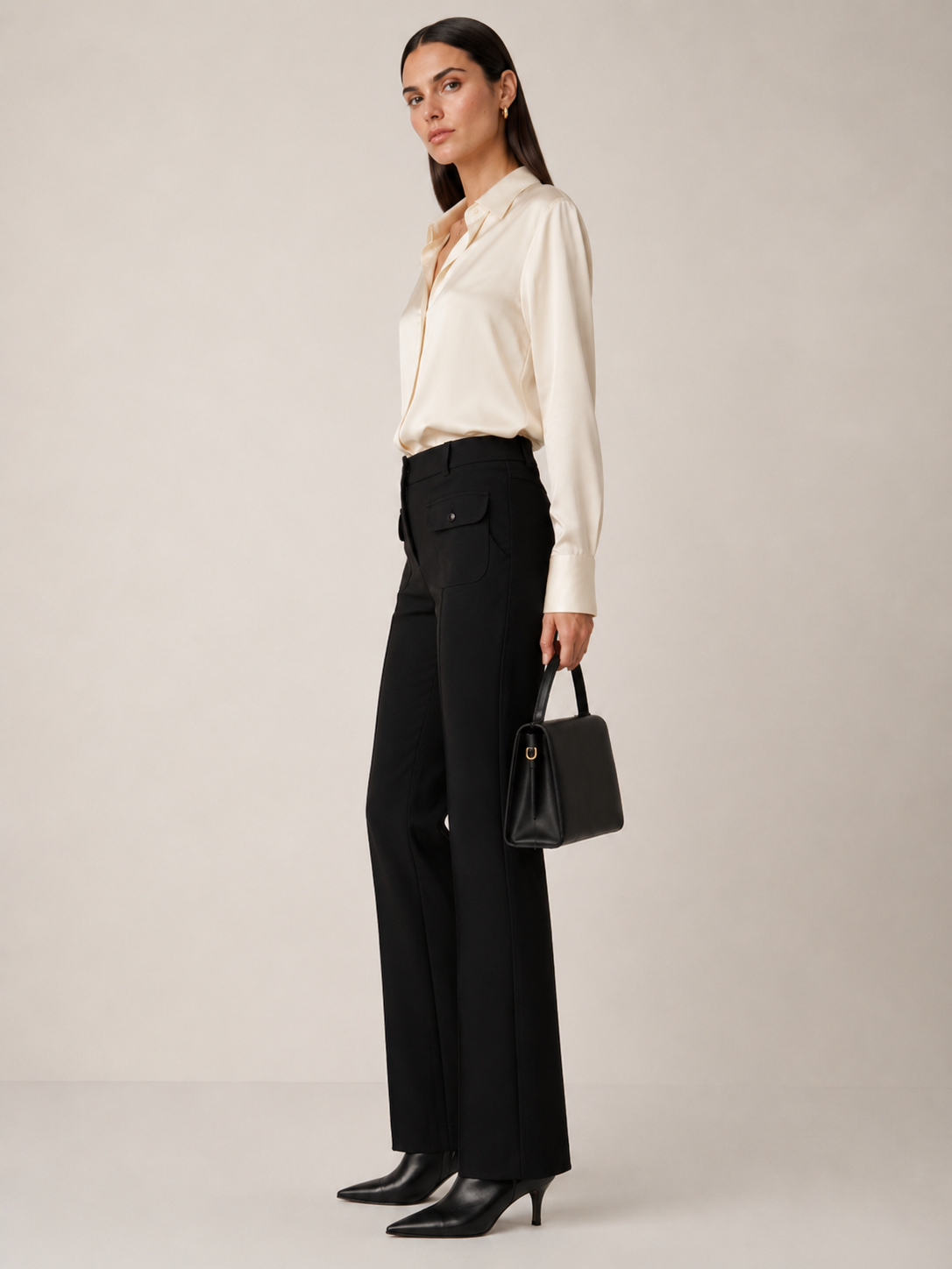 Stoffhose „Farah Pocket Long“ Schwarz