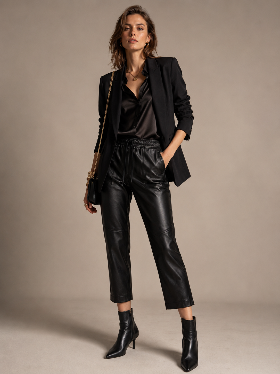 Vegane Lederhose „June“ Schwarz