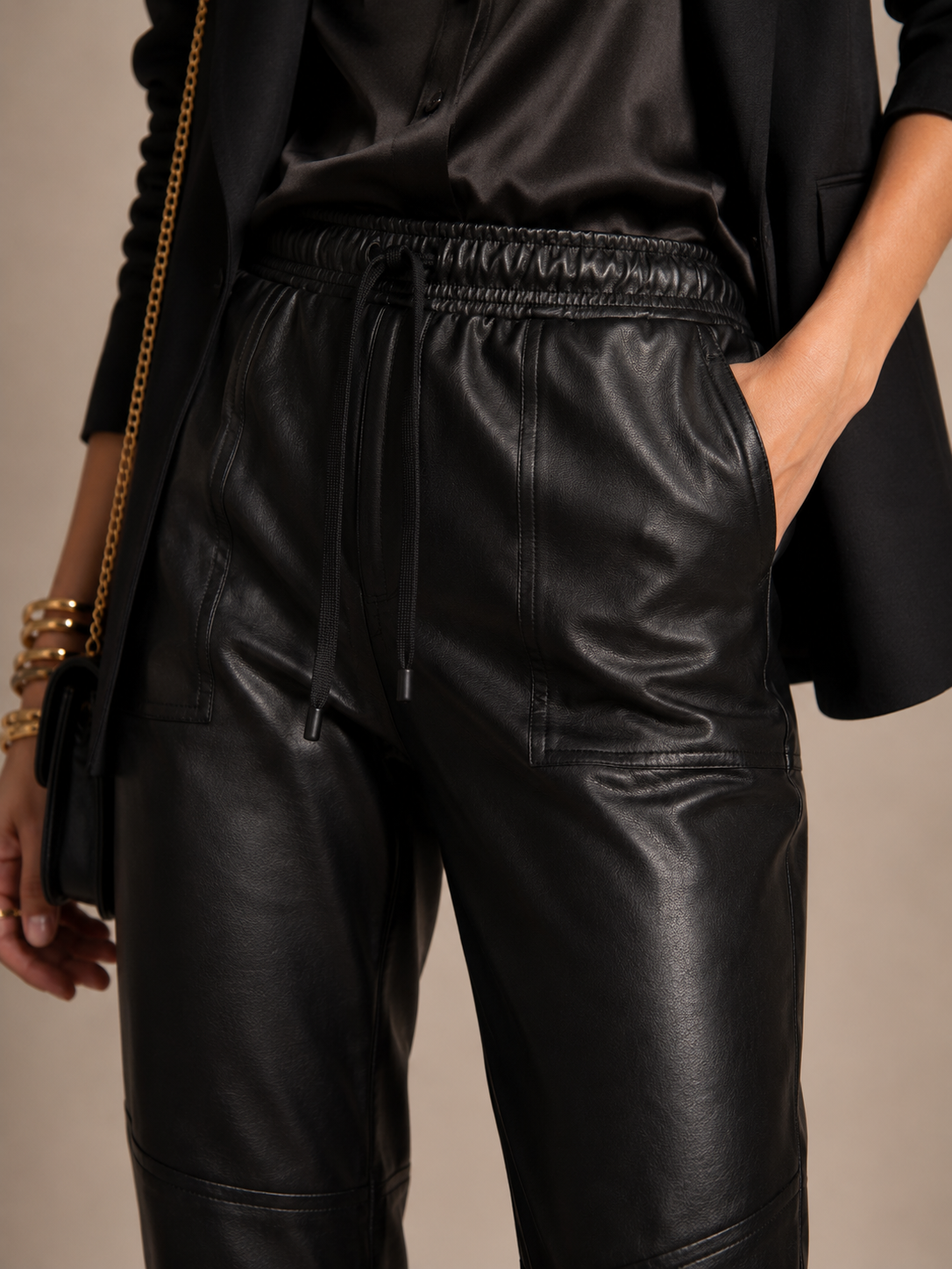 Vegane Lederhose „June“ Schwarz