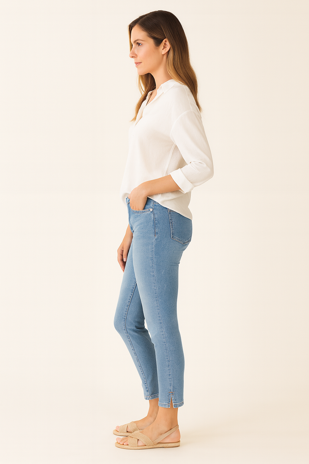 7/8 Jeans „Piper Short“ Blau