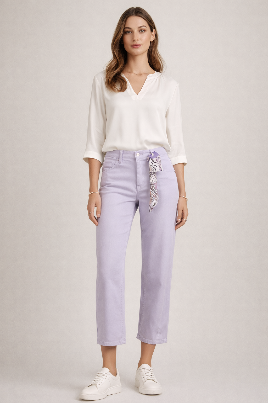 Barrel Jeans „Elin“ Flieder