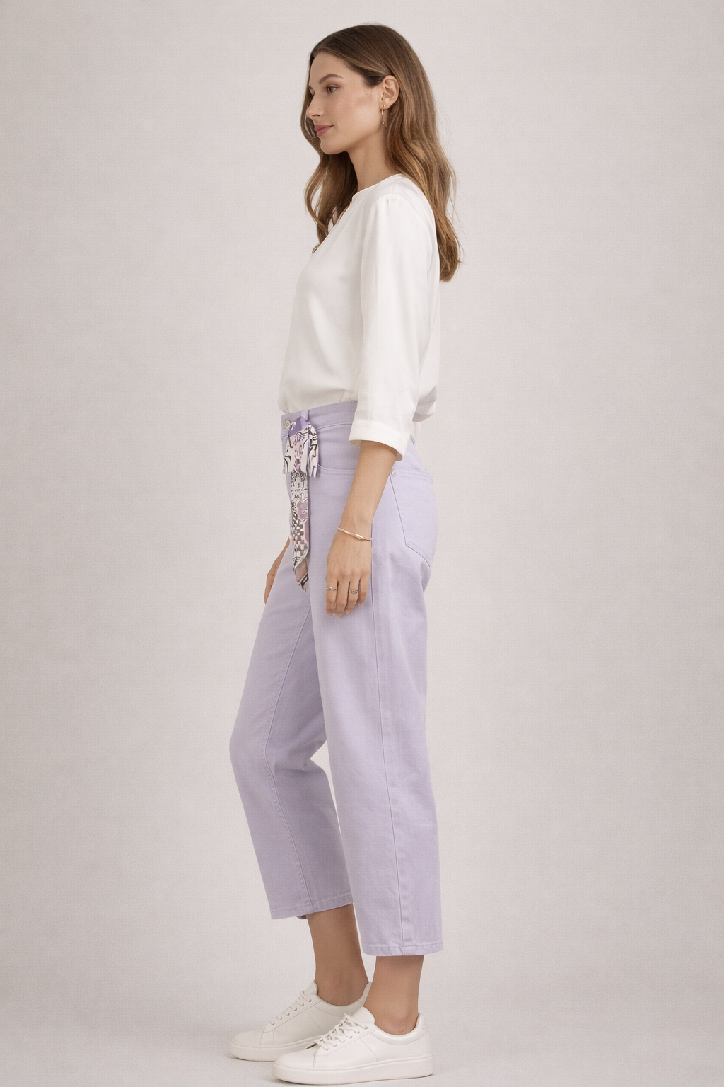 Barrel Jeans „Elin“ Flieder