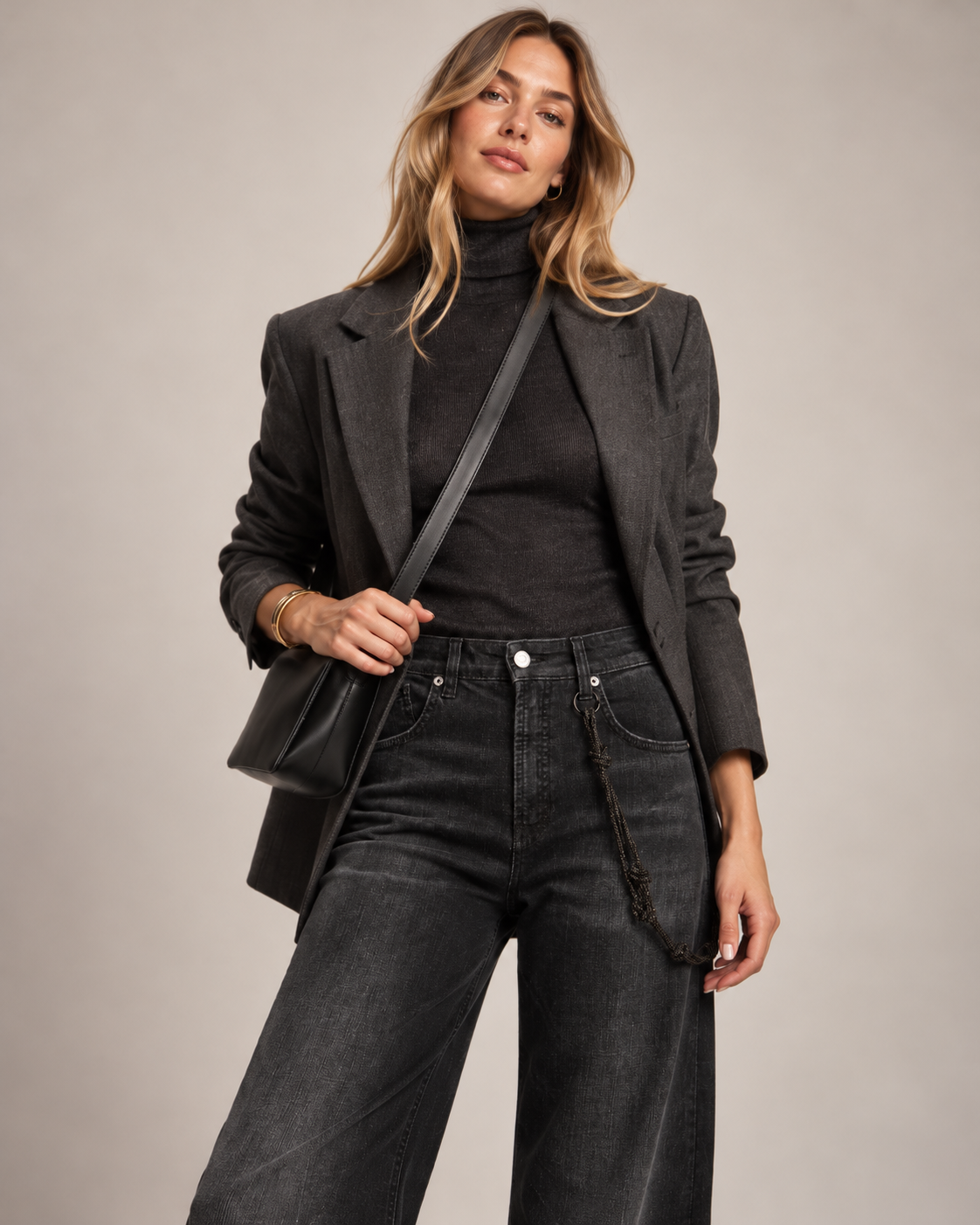 CAMBIO / DIE WEITE JEANS „BAGGY WASHED“ SCHWARZ / ZOOMANSICHT