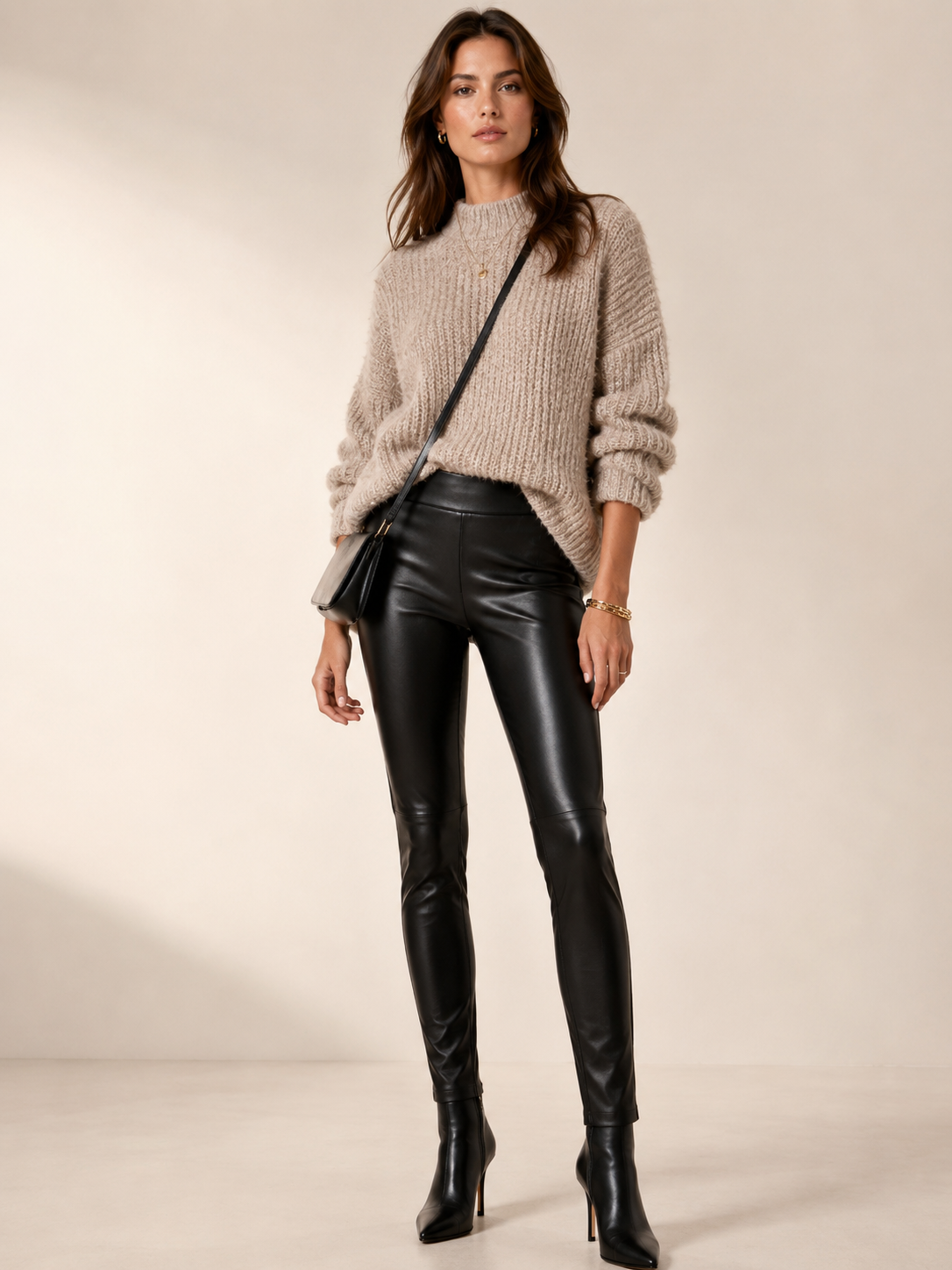 Statement-Lederimitat-Hose Schwarz