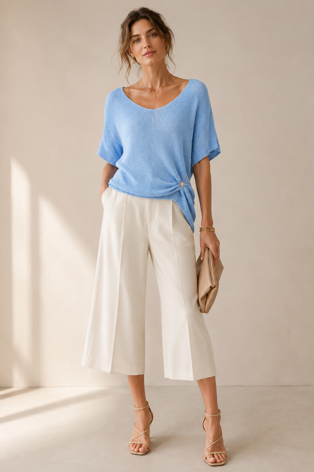 Strickshirt Hellblau