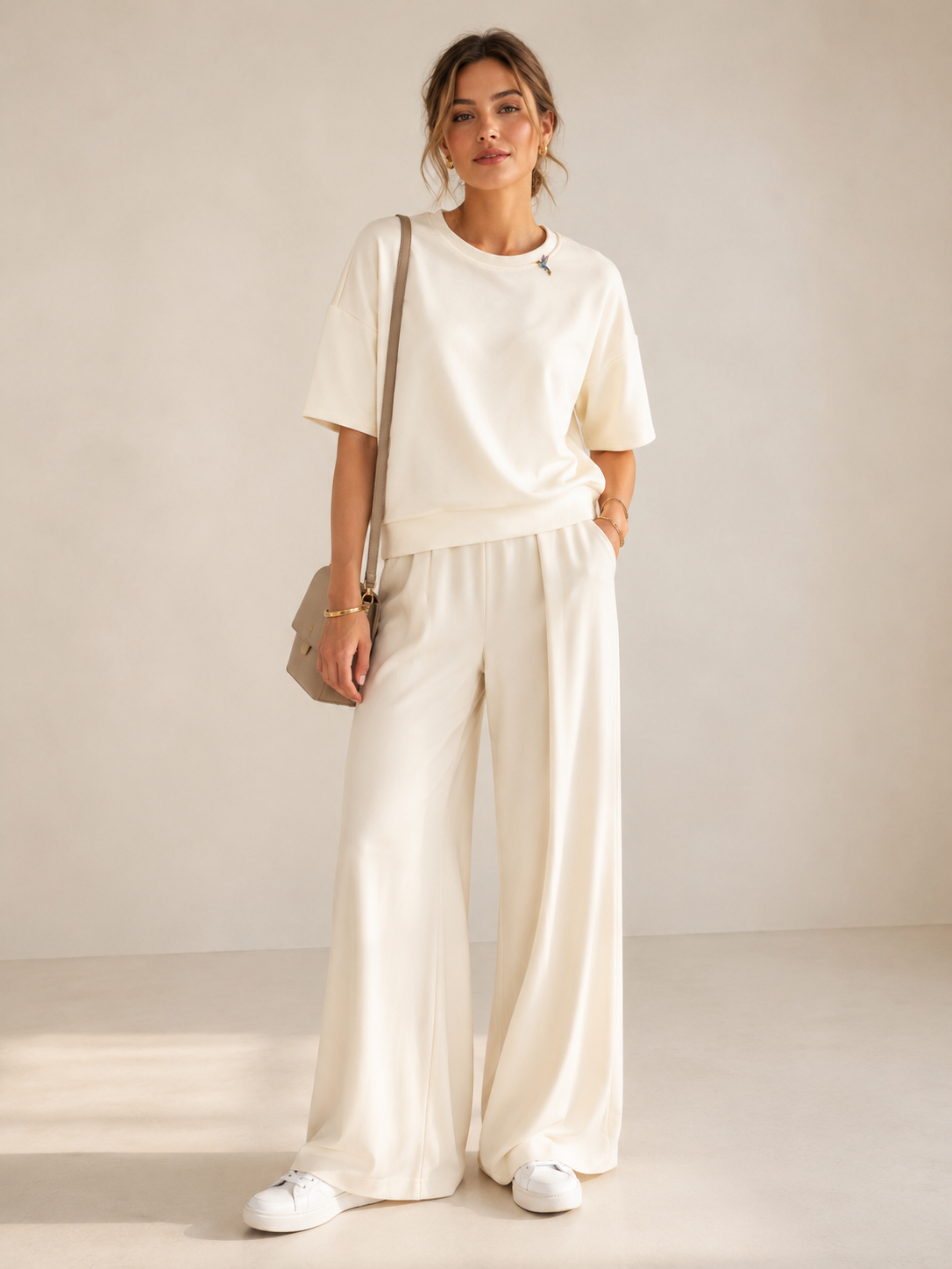 Statement-Sweatshirt Creme