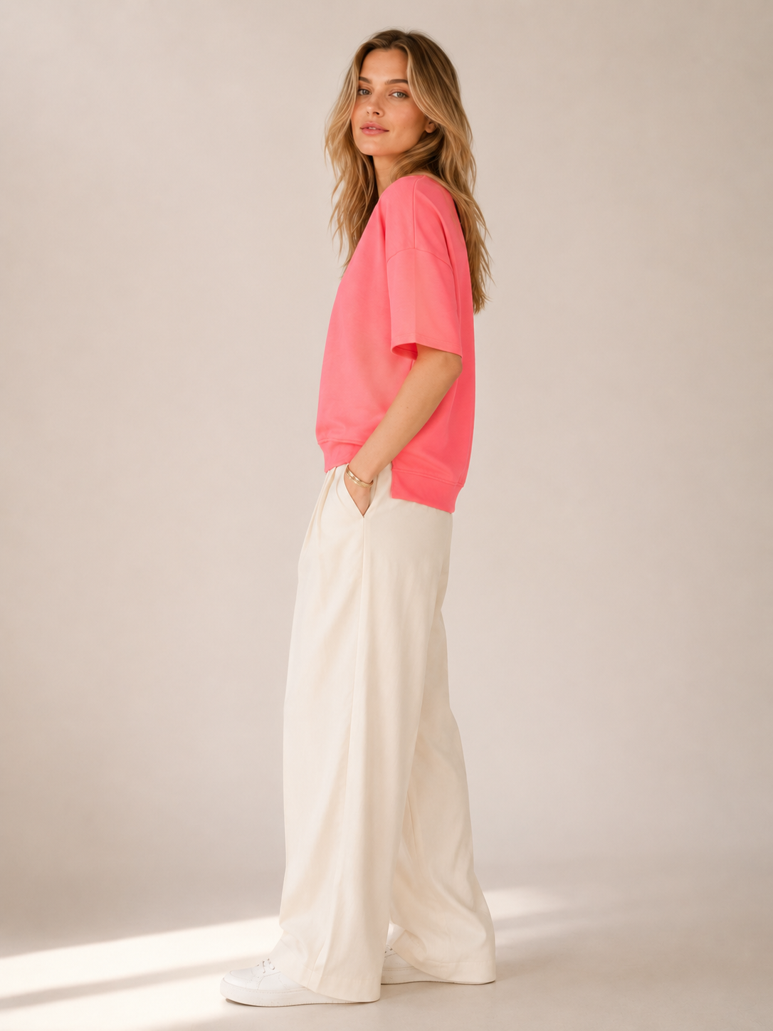 Statement-Sweatshirt Neonpink