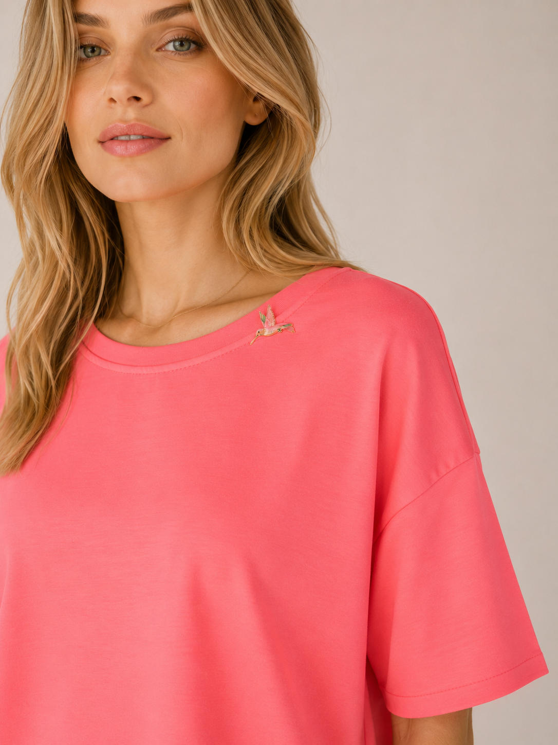 Statement-Sweatshirt Neonpink