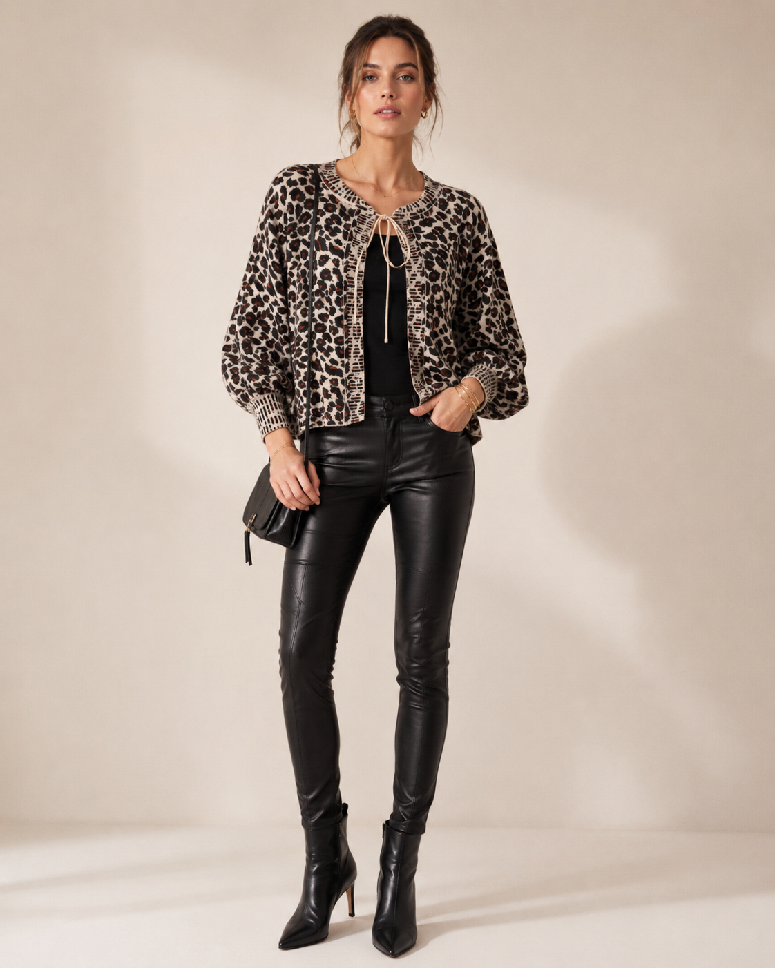 Statement-Strickjacke „Leo“ Beige | Braun