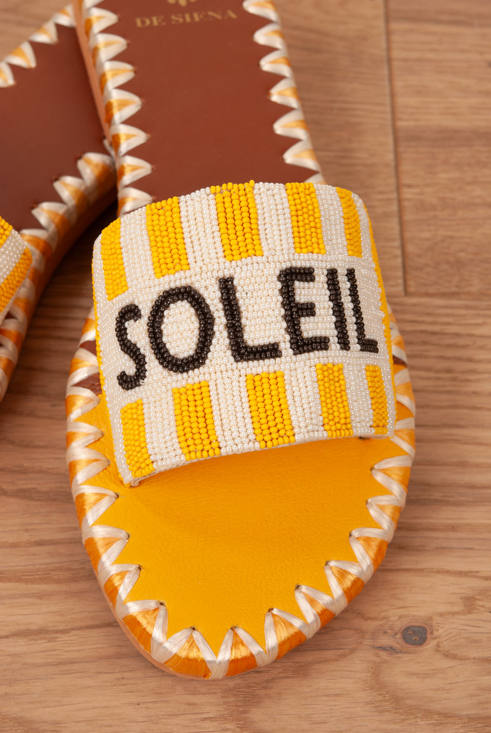 Sandale Gelb | Weiß