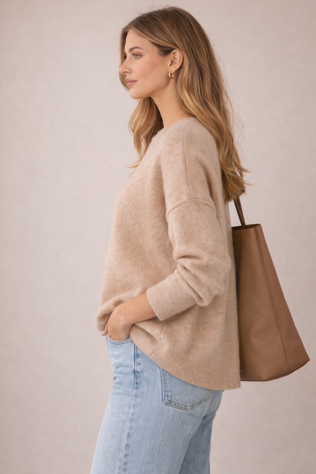 Alpaka-Wohlfühl-Pullover Camel